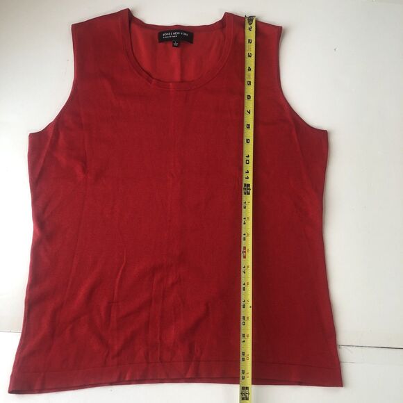 Jones New York Collection Tank Top Red Silk Blend Tag Size Large - Picture 7 of 14
